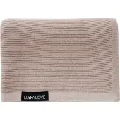 LullaLove lekki dzianinowy kocyk mgiełka karmel 90cm x 90cm